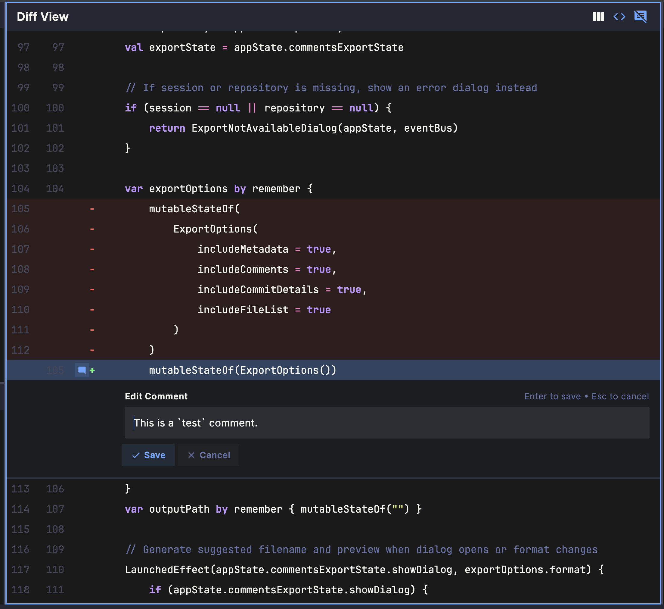 inline comments